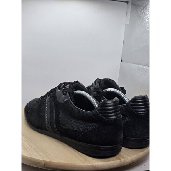Mens 11 euro 45 Hugo Boss All Black Suede/extile Shoes Sneakers - Picture 7 of 9